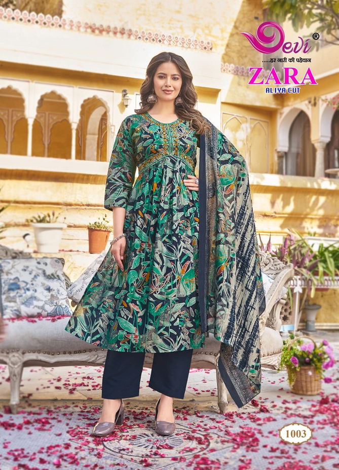 Zara Vol 1 By Devi Muslin Cotton Printed Kurti With Bottom Dupatta Wholesalers In Delhi